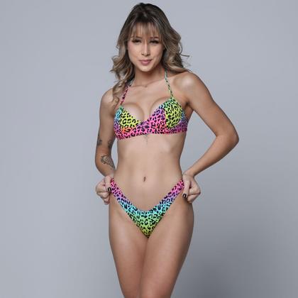 Imagem de Biquíni Meia Taça Com Aro Sem Bojo Trilobal Estampado