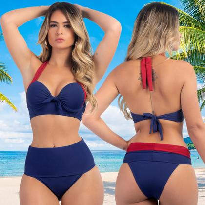 Imagem de Biquíni Meia Taça Com Bojo Sustentação E Calcinha Hot Pant