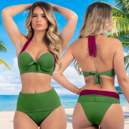 Imagem de Biquíni Meia Taça Com Bojo Sustentação E Calcinha Hot Pant