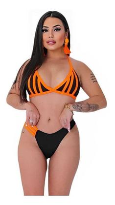 Imagem de Biquini Neon Asa Delta Cavado Com Bojo Semi Fio Dental Verão