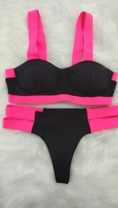 Imagem de Biquini Neon Tiras Grossa Modelo Das Gringas Fio Duplo