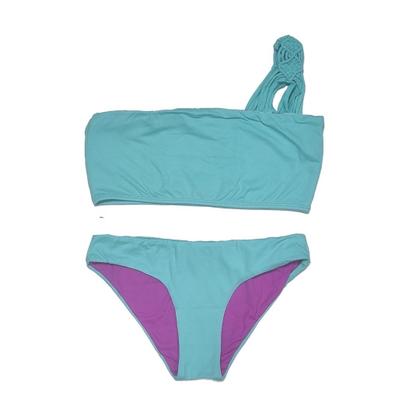 Imagem de Biquini Niki Macrame Dupla Face Verde Tiffany e roxo