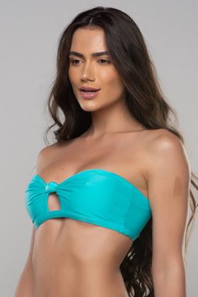 Imagem de Biquini parte de cima nó  fts - azul turquesa