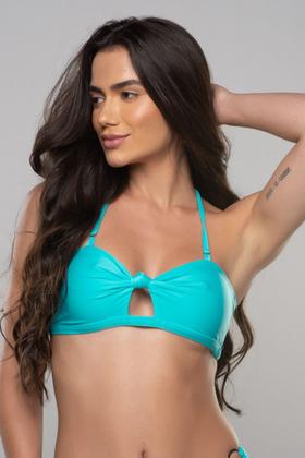 Imagem de Biquini parte de cima nó  fts - azul turquesa