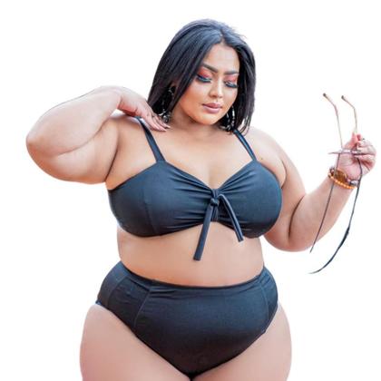 Imagem de Biquini Plus Size 2 em 1 Top Plus Calcinha Cintura Alta Nova Coleção