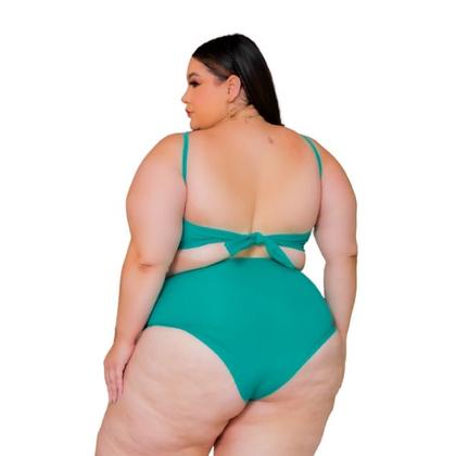 Imagem de Biquini Plus Size 2 em 1 Top Plus Calcinha Cintura Alta Nova Coleção