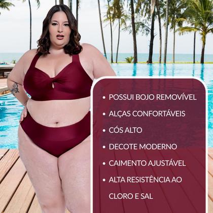 Imagem de Biquini Plus Size Bojo Torcido Calcinha Fio Duplo Ajustável