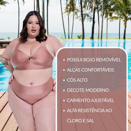 Imagem de Biquini Plus Size Bojo Torcido Calcinha Fio Duplo Ajustável