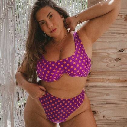Imagem de Biquíni plus size canelado  bolinhas