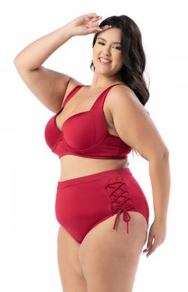 Imagem de Biquíni Plus Size Cintura Alta Com Aro E Bojo Alças Largas