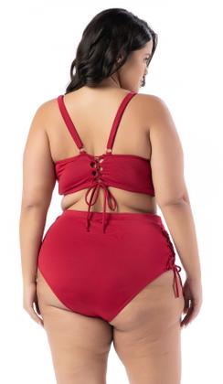 Imagem de Biquíni Plus Size Cintura Alta Com Aro E Bojo Alças Largas