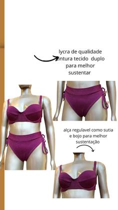 Imagem de biquini plus size com aro e bojo para mmulheres gordinhas plus size