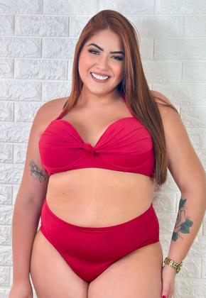 Imagem de Biquíni Plus Size Com Bojo Calcinha Cintura Alta Fio Duplo