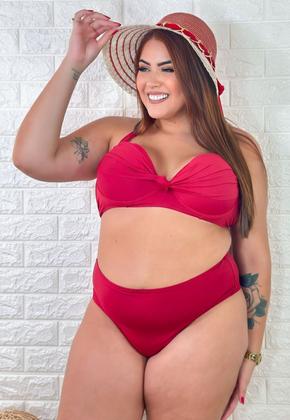 Imagem de Biquíni Plus Size Com Bojo Calcinha Cintura Alta Fio Duplo