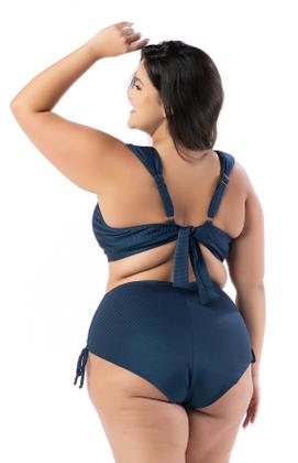 Imagem de Biquíni Plus Size Com Bojo Reforçado Cintura Alta E Textura