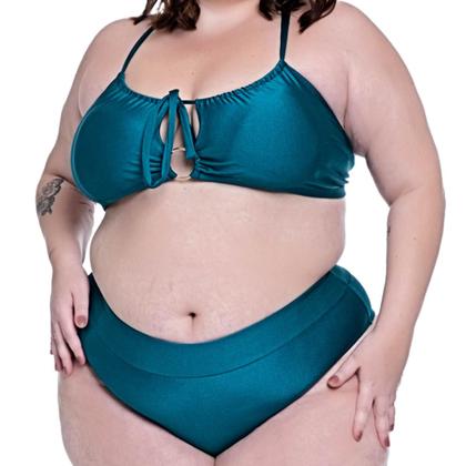 Imagem de Biquíni Plus Size Com Bojo Removível Disfarça Barriguinha