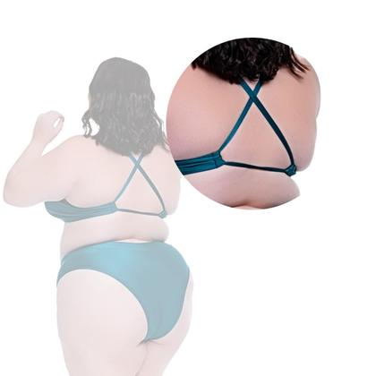 Imagem de Biquíni Plus Size Com Bojo Removível Disfarça Barriguinha