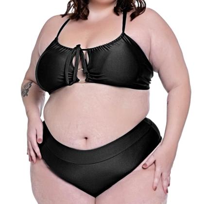 Imagem de Biquíni Plus Size Com Bojo Removível Disfarça Barriguinha