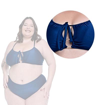 Imagem de Biquíni Plus Size Com Bojo Removível Disfarça Barriguinha