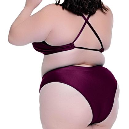 Imagem de Biquíni Plus Size Com Bojo Removível Disfarça Barriguinha
