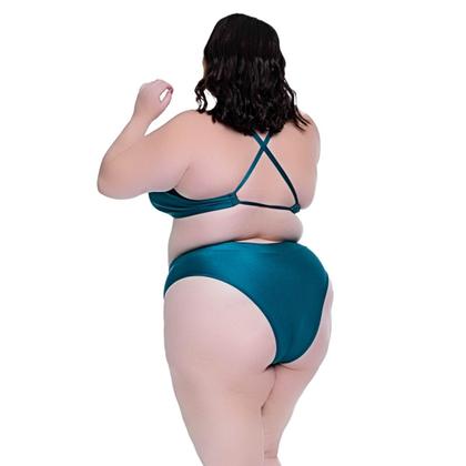 Imagem de Biquíni Plus Size Com Bojo Removível Disfarça Barriguinha