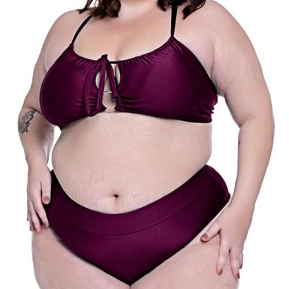 Imagem de Biquíni Plus Size Com Bojo Removível Disfarça Barriguinha