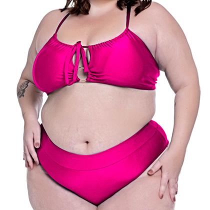 Imagem de Biquíni Plus Size Com Bojo Removível Disfarça Barriguinha