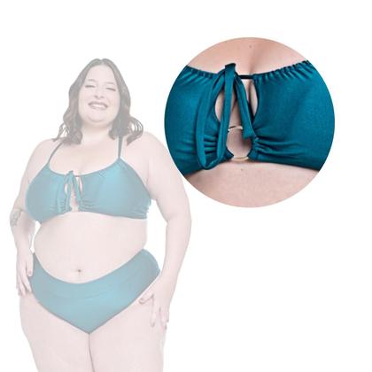 Imagem de Biquíni Plus Size Com Bojo Removível Disfarça Barriguinha