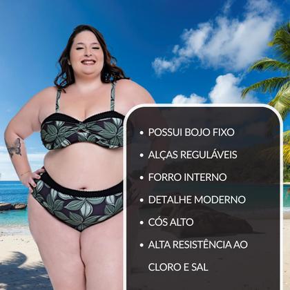Imagem de Biquíni Plus Size Estampado Detalhe Bojo Fixo Com Regulador