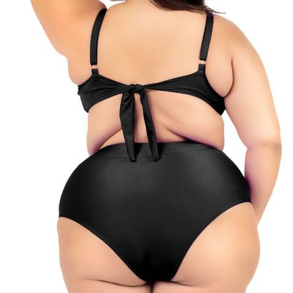 Imagem de Biquini Plus Size Feminino Com Bojo Cintura Alta Laço Verao