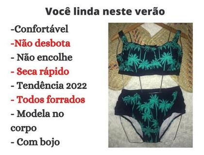 Imagem de Biquini Plus Size  Forrado Premium Feminino Coq. Verde