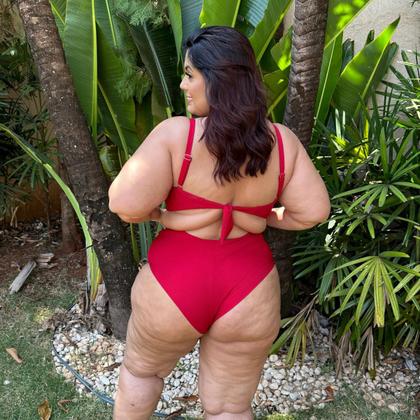 Imagem de Biquíni Plus Size Hot Pants Meia Taça Retrô Canelado