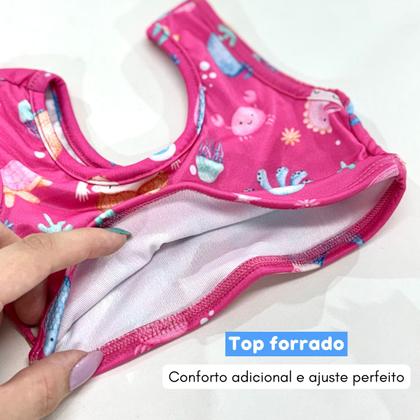 Imagem de Biquíni Praia Top + Shorts Babadinho Forrado Menina Piscina