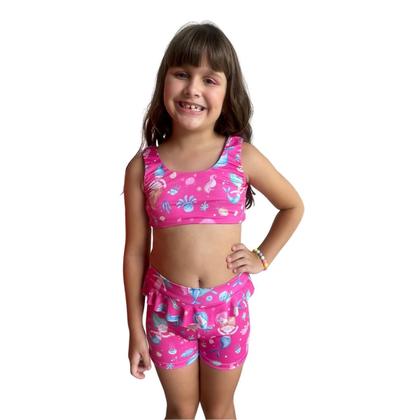 Imagem de Biquíni Praia Top + Shorts Babadinho Forrado Menina Piscina
