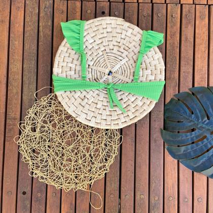 Imagem de Biquíni Retrô Estilo Meia Taça Alça Babado Calcinha Bombom