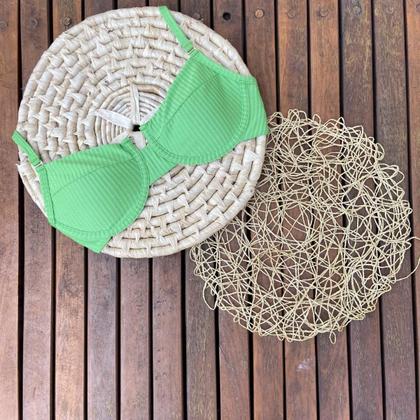 Imagem de Biquíni Retrô Estilo Meia Taça Alça Babado Calcinha Bombom