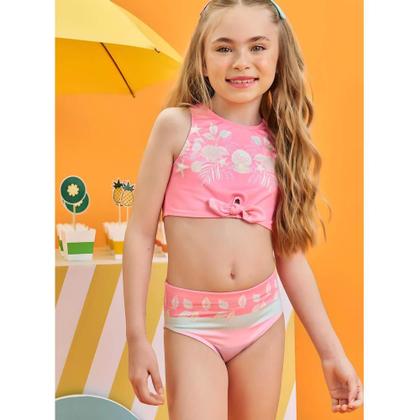 Imagem de Biquíni rosa flora proteção uv50+ infanti
