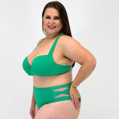 Imagem de Biquíni Sol Pleno Plus Size Liso String com Bojo Feminino
