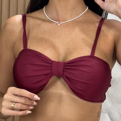 Imagem de Biquíni Sutiã Top Parte Cima Bojo Removível Moda Praia Luxo