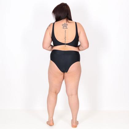 Imagem de Biquíni Top de Praia Tradicional Plus Size Decote em V Preto