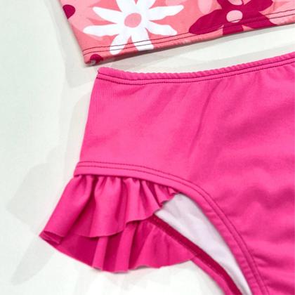 Imagem de Biquíni Top Faixa Estampada + Calcinha Lisa