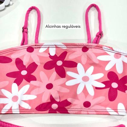 Imagem de Biquíni Top Faixa Estampada + Calcinha Lisa