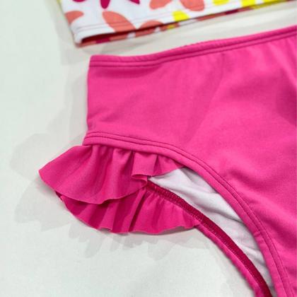 Imagem de Biquíni Top Faixa Estampada + Calcinha Lisa