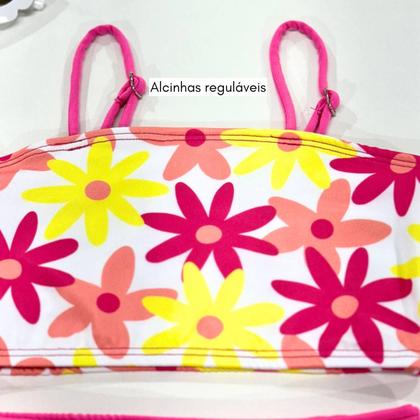 Imagem de Biquíni Top Faixa Estampada + Calcinha Lisa