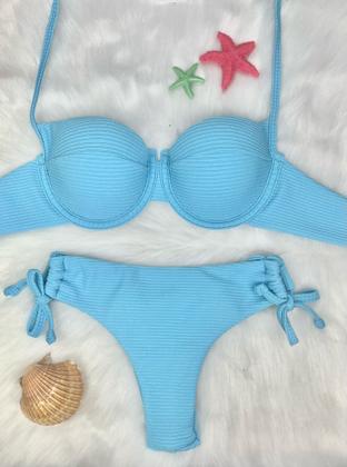 Imagem de Biquini Top Meia Taça Retrô e Calcinha Fio Duplo Asa Delta Tecido Texturizado com Elastano 004
