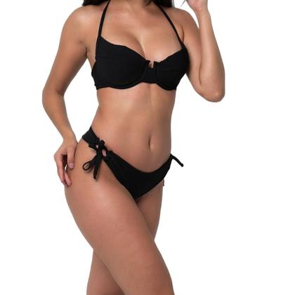 Imagem de Biquini Top Meia Taça Retrô e Calcinha Fio Duplo Asa Delta Tecido Texturizado com Elastano 004