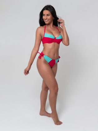 Imagem de Biquini Top Meia Taça Retrô e Calcinha Fio Duplo Asa Delta Tecido Texturizado com Elastano 004