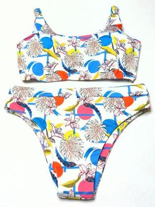 Imagem de Biquíni Top Regata Com Bojo Cintura Alta Plus Size 48/50