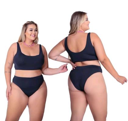 Imagem de Biquíni Top Regata Com Bojo Cintura Alta Plus Size 48/50