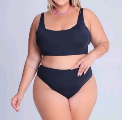 Imagem de Biquíni Top Regata Com Bojo Cintura Alta Plus Size 48/50